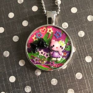 Hello Kitty & Lisa Frank Necklace 2 sided oOaK